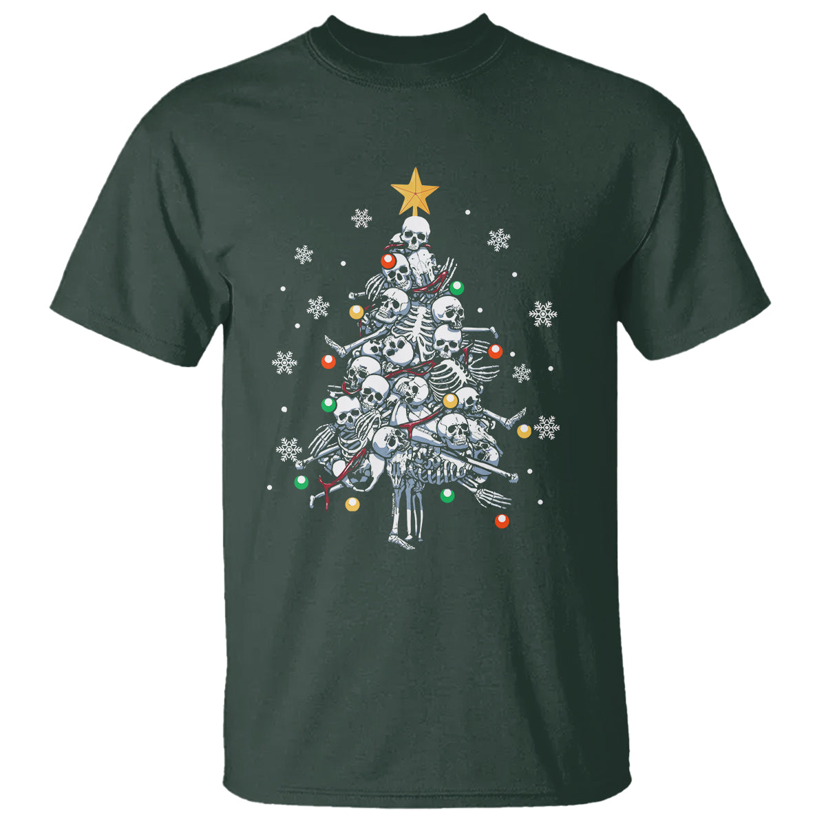 Skull Christmas Tree Cool Christmas Skeleton T Shirt - Wonder Print Shop
