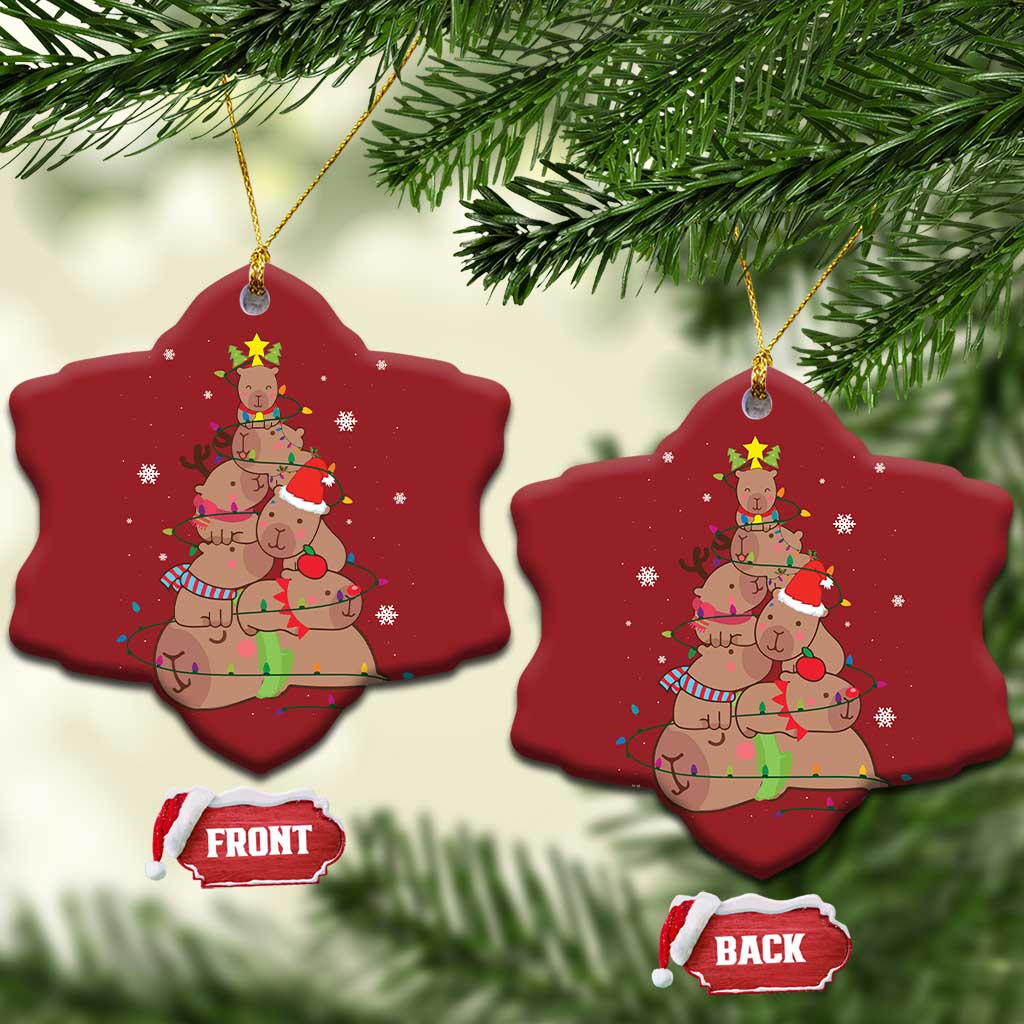 Funny Capybara Christmas Tree Christmas Ornament - Wonder Print Shop