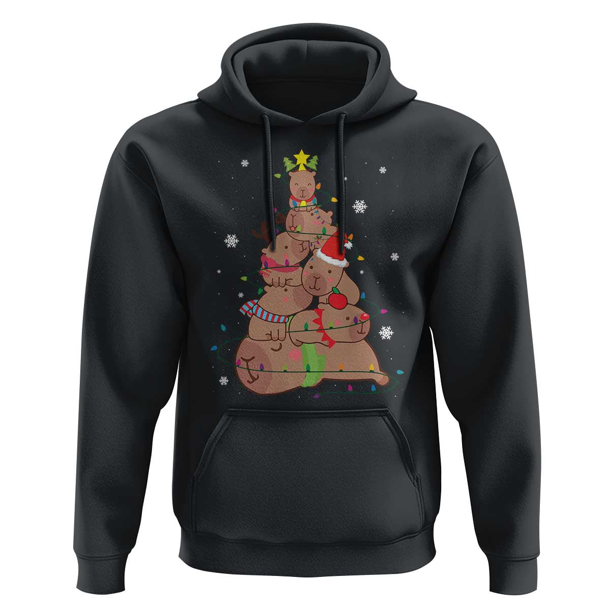 Funny Capybara Christmas Tree Hoodie