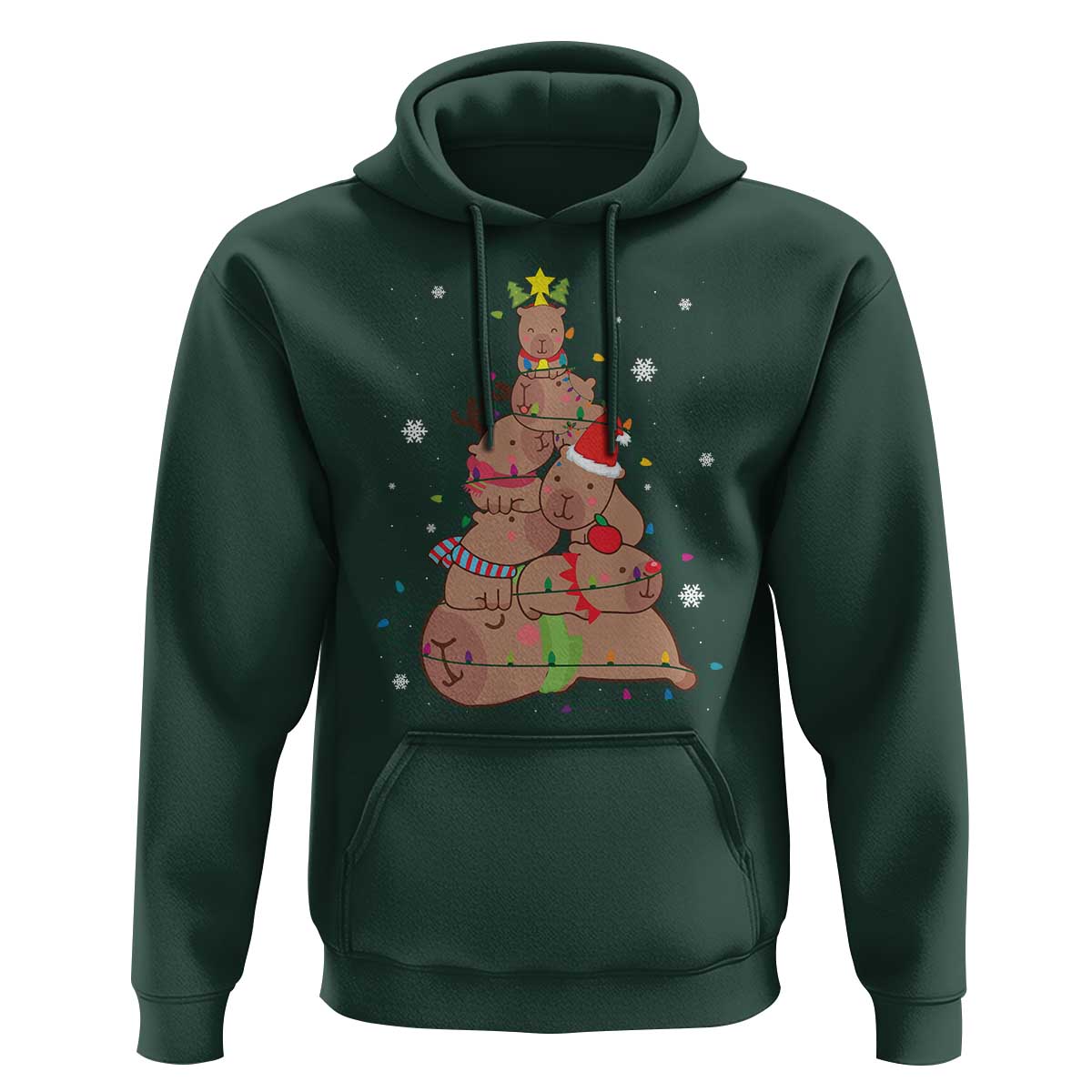 Funny Capybara Christmas Tree Hoodie