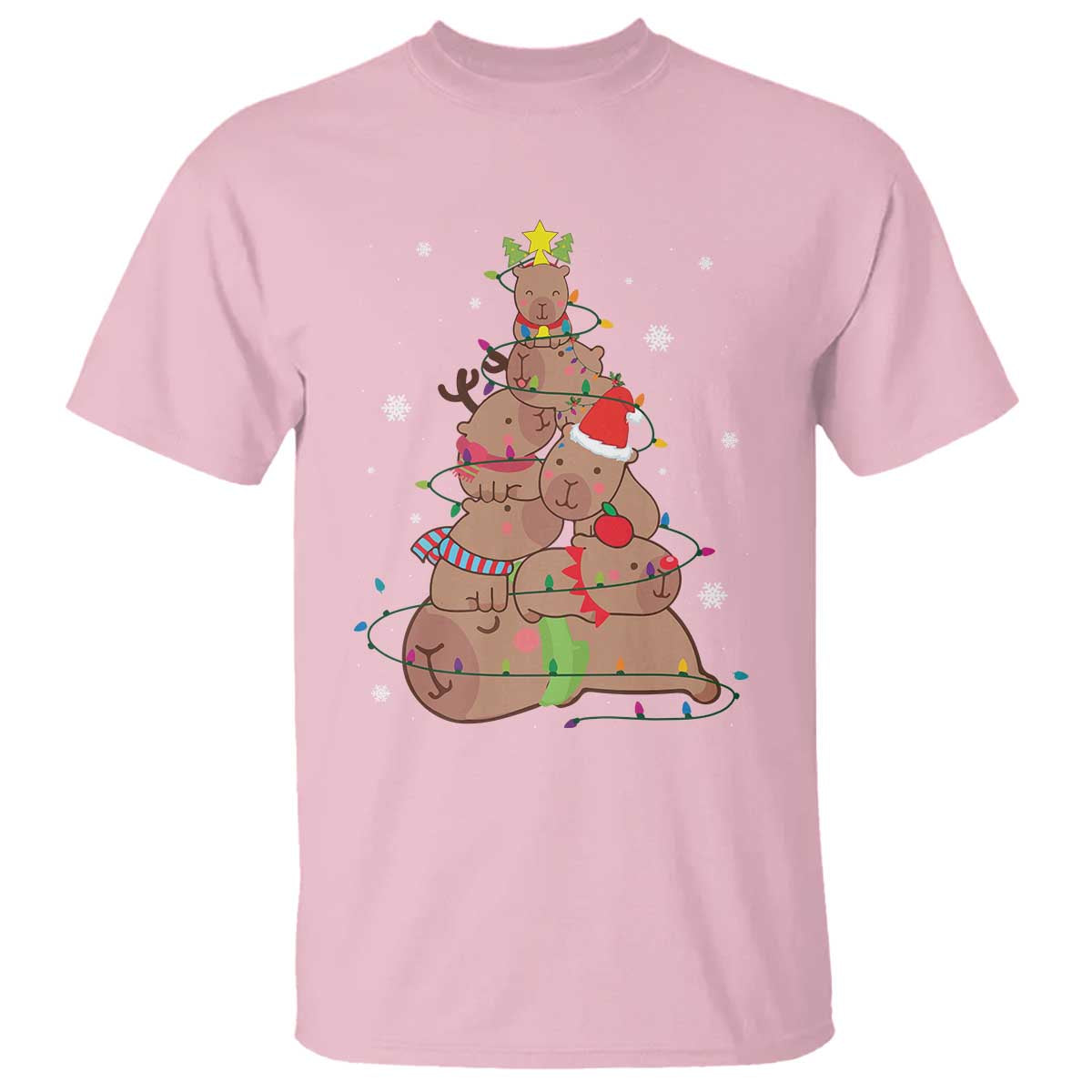 Funny Capybara Christmas Tree T Shirt - Wonder Print Shop