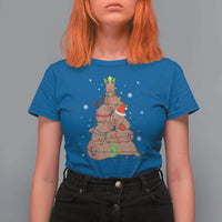 Funny Capybara Christmas Tree T Shirt For Women - Wonder Print Shop