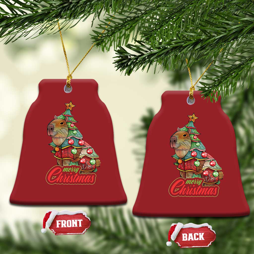 Cute Capybara Christmas Tree Christmas Ornament - Wonder Print Shop