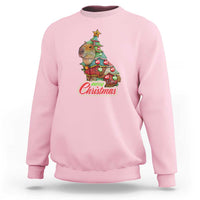 Cute Capybara Christmas Tree Sweatshirt - Wonder Print Shop
