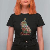 Cute Capybara Christmas Tree T Shirt For Women - Wonder Print Shop