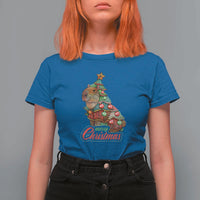 Cute Capybara Christmas Tree T Shirt For Women - Wonder Print Shop