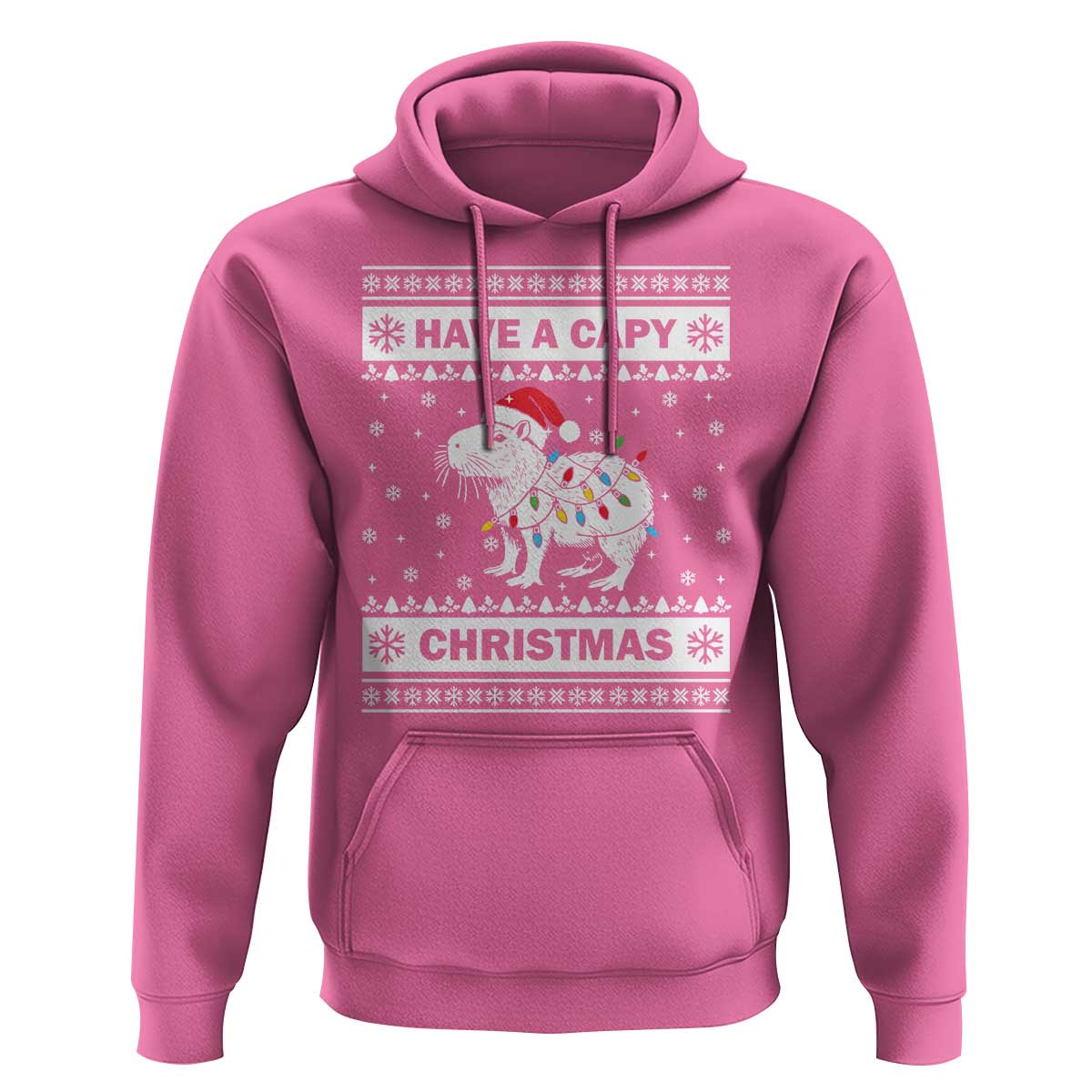 Funny Capybara Christmas Hoodie Have A Capy Christmas Light