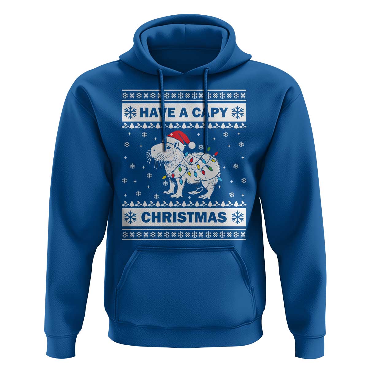 Funny Capybara Christmas Hoodie Have A Capy Christmas Light