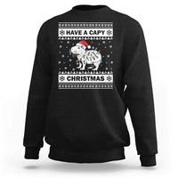 Funny Capybara Christmas Sweatshirt Have A Capy Christmas Light - Wonder Print Shop