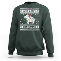 Funny Capybara Christmas Sweatshirt Have A Capy Christmas Light - Wonder Print Shop