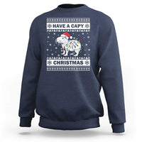 Funny Capybara Christmas Sweatshirt Have A Capy Christmas Light - Wonder Print Shop
