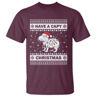 Funny Capybara Christmas T Shirt Have A Capy Christmas Light - Wonder Print Shop