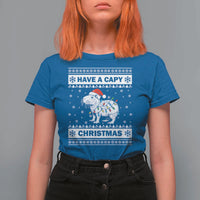 Funny Capybara Christmas T Shirt For Women Have A Capy Christmas Light - Wonder Print Shop