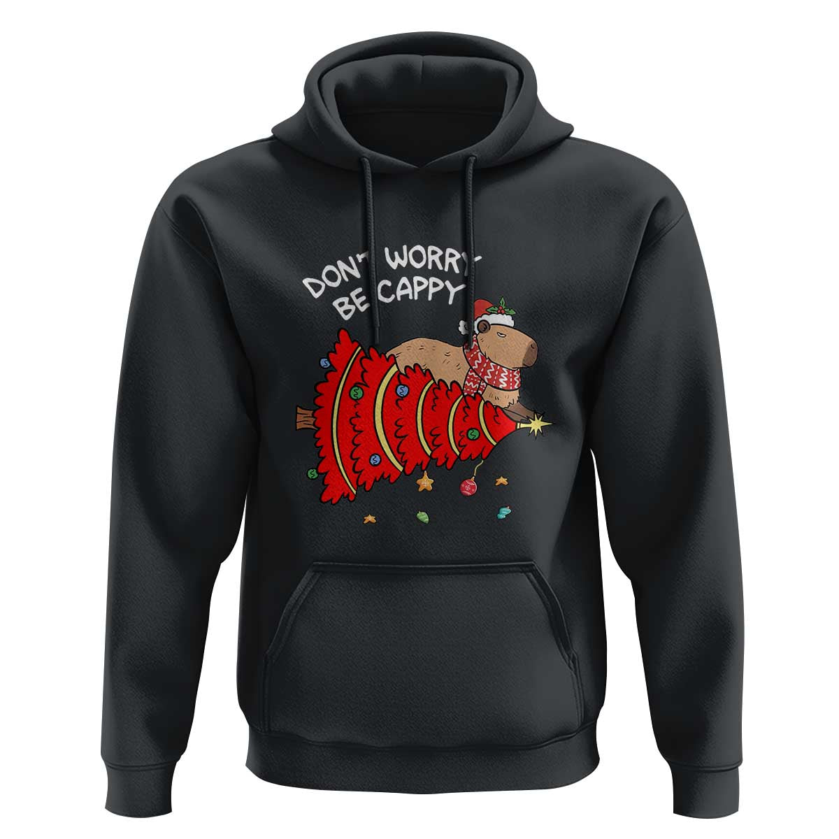Funny Capybara Christmas Hoodie Don't Worry Be Capy
