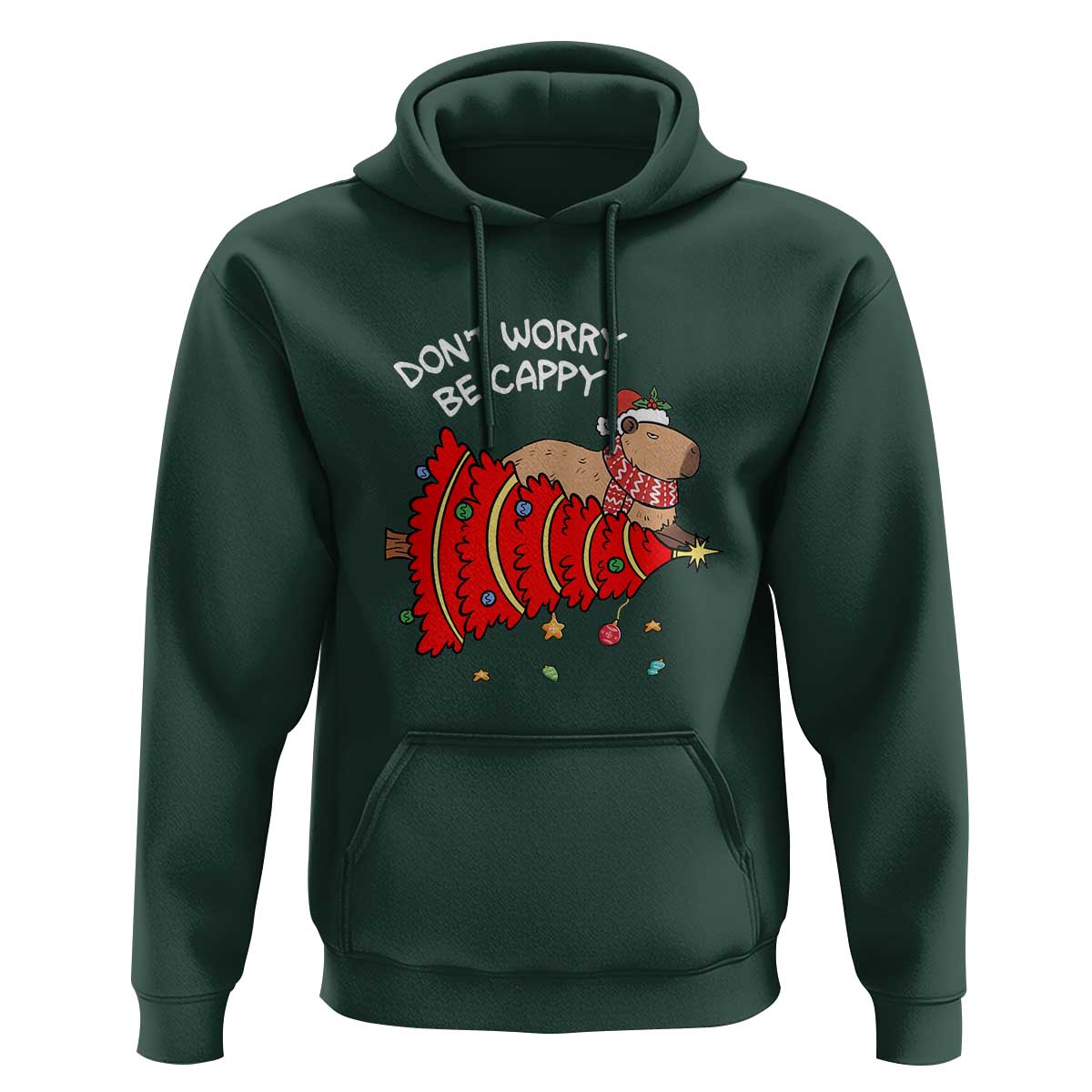 Funny Capybara Christmas Hoodie Don't Worry Be Capy