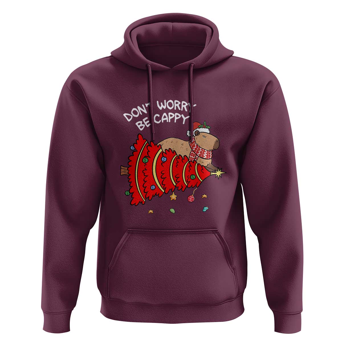 Funny Capybara Christmas Hoodie Don't Worry Be Capy