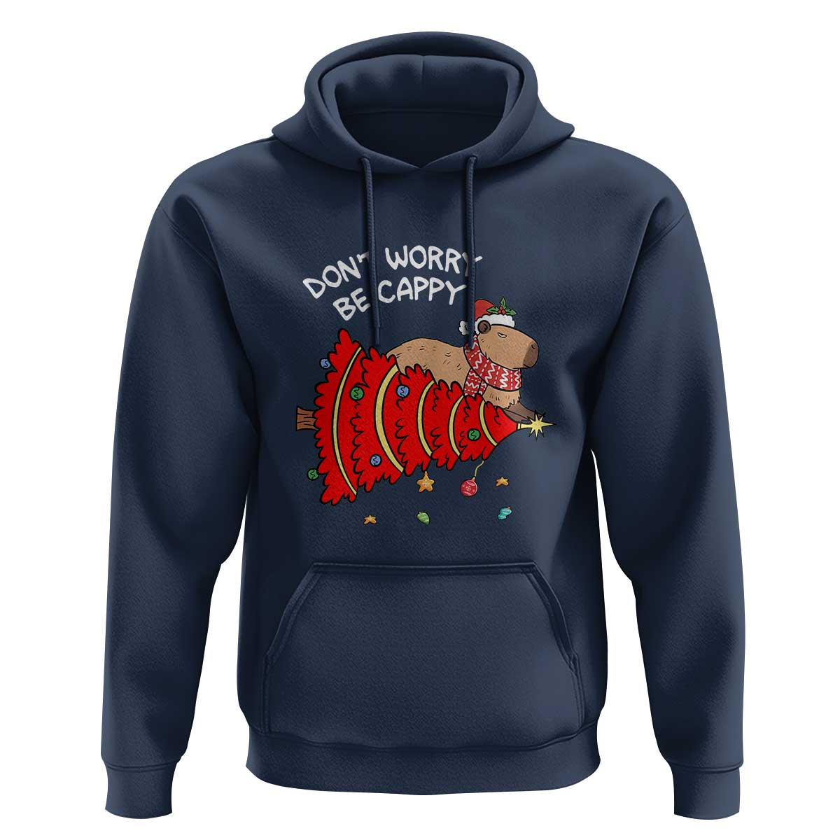 Funny Capybara Christmas Hoodie Don't Worry Be Capy