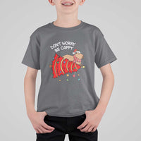 Funny Capybara Christmas T Shirt For Kid Don't Worry Be Capy - Wonder Print Shop