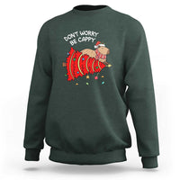 Funny Capybara Christmas Sweatshirt Don't Worry Be Capy - Wonder Print Shop