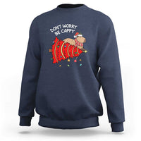 Funny Capybara Christmas Sweatshirt Don't Worry Be Capy - Wonder Print Shop