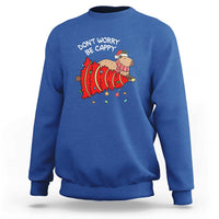 Funny Capybara Christmas Sweatshirt Don't Worry Be Capy - Wonder Print Shop