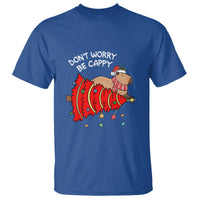 Funny Capybara Christmas T Shirt Don't Worry Be Capy - Wonder Print Shop