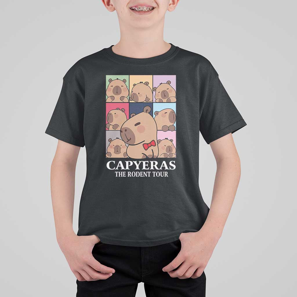 Funny Capybara Christmas T Shirt For Kid Capyeras The Rodent Tour - Wonder Print Shop