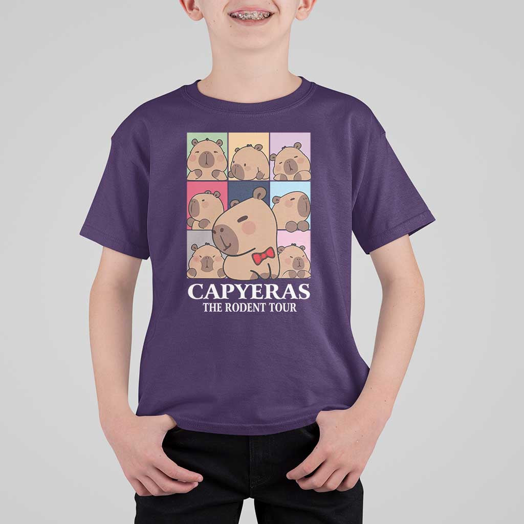 Funny Capybara Christmas T Shirt For Kid Capyeras The Rodent Tour - Wonder Print Shop