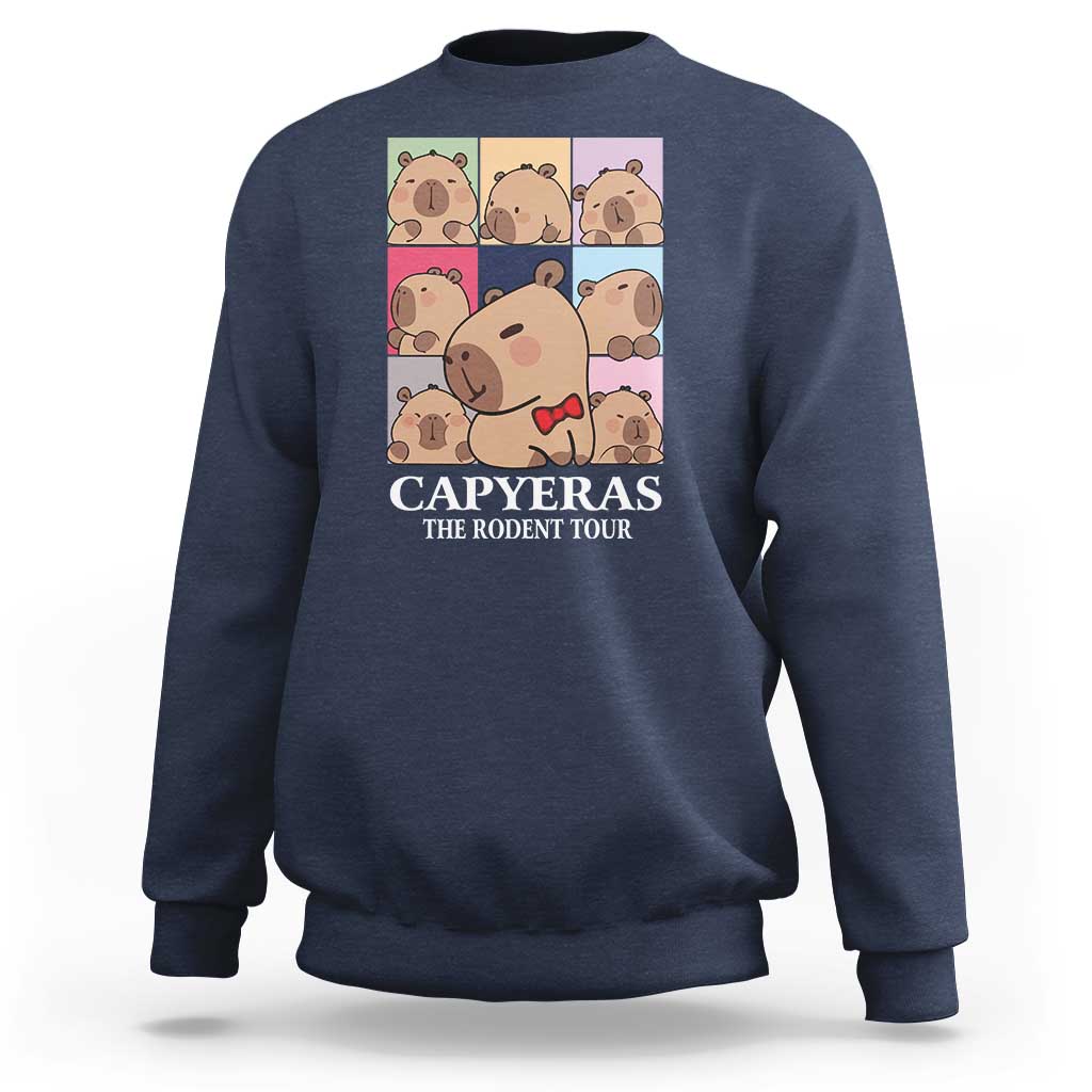 Funny Capybara Christmas Sweatshirt Capyeras The Rodent Tour - Wonder Print Shop