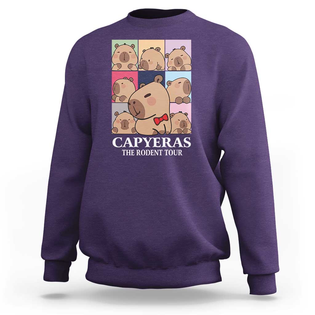 Funny Capybara Christmas Sweatshirt Capyeras The Rodent Tour - Wonder Print Shop
