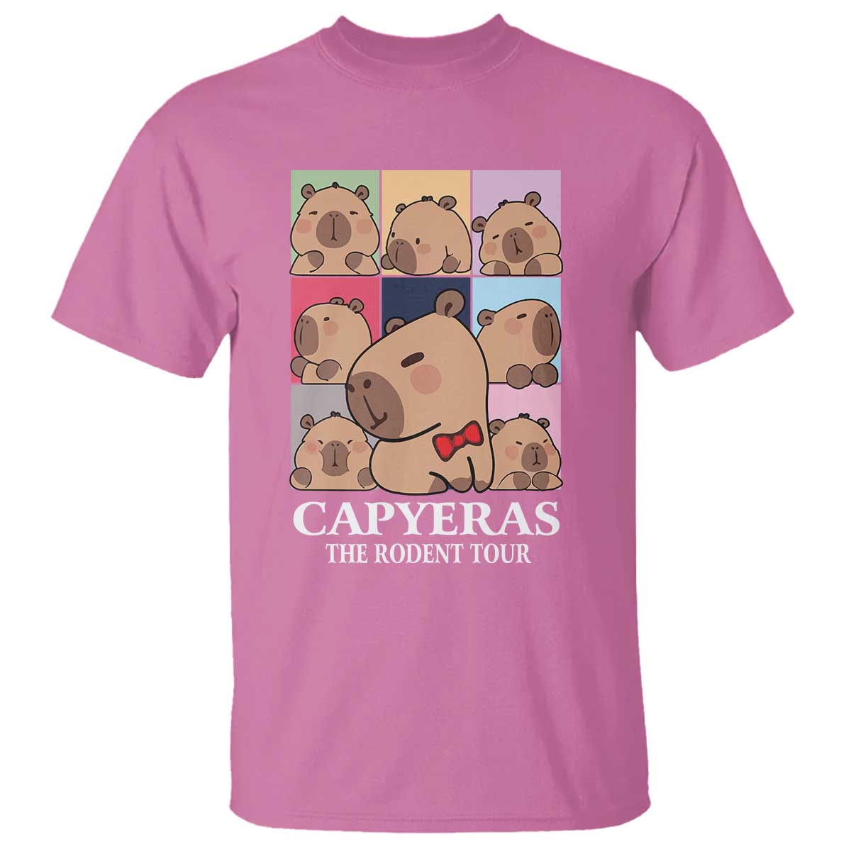 Funny Capybara Christmas T Shirt Capyeras The Rodent Tour - Wonder Print Shop