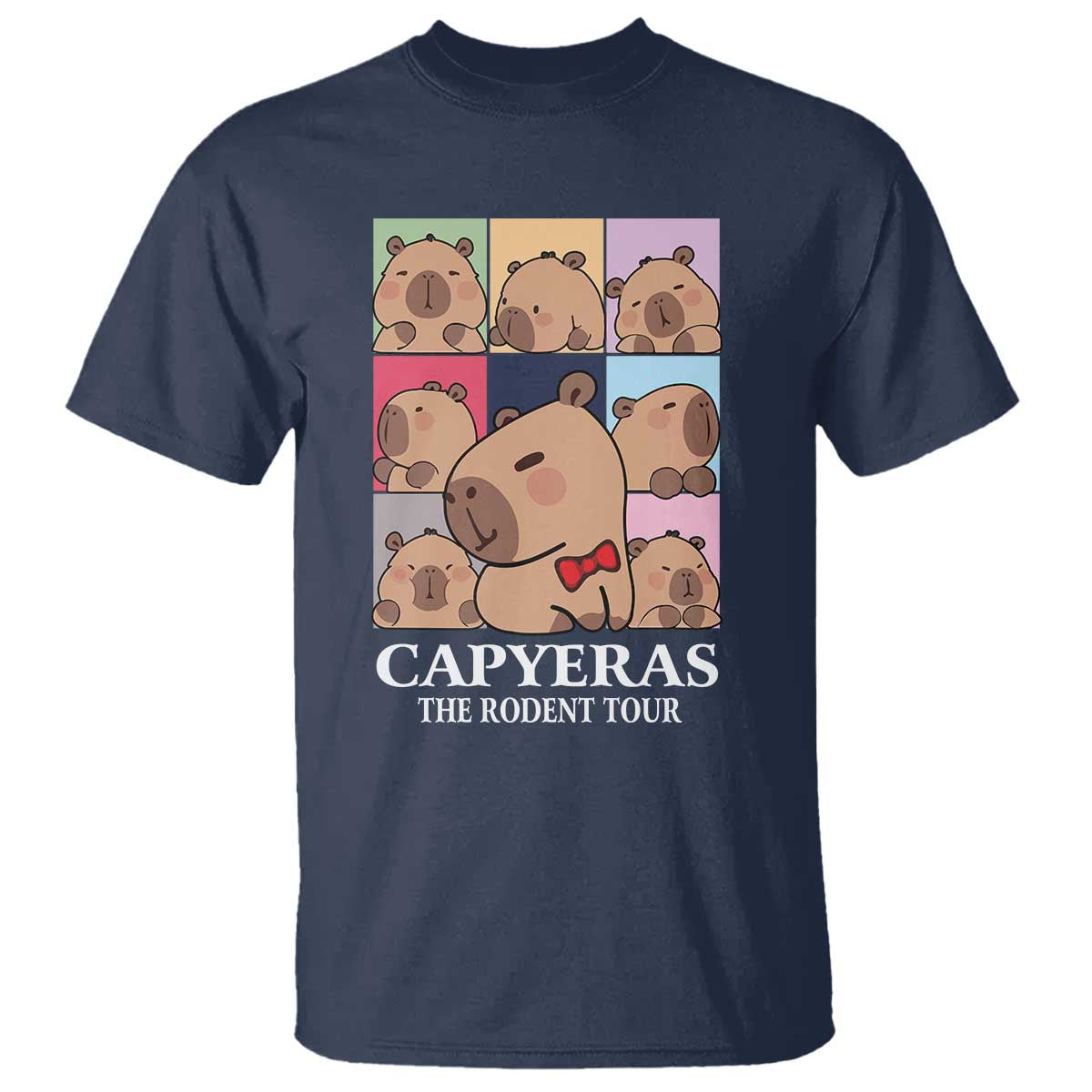 Funny Capybara Christmas T Shirt Capyeras The Rodent Tour - Wonder Print Shop