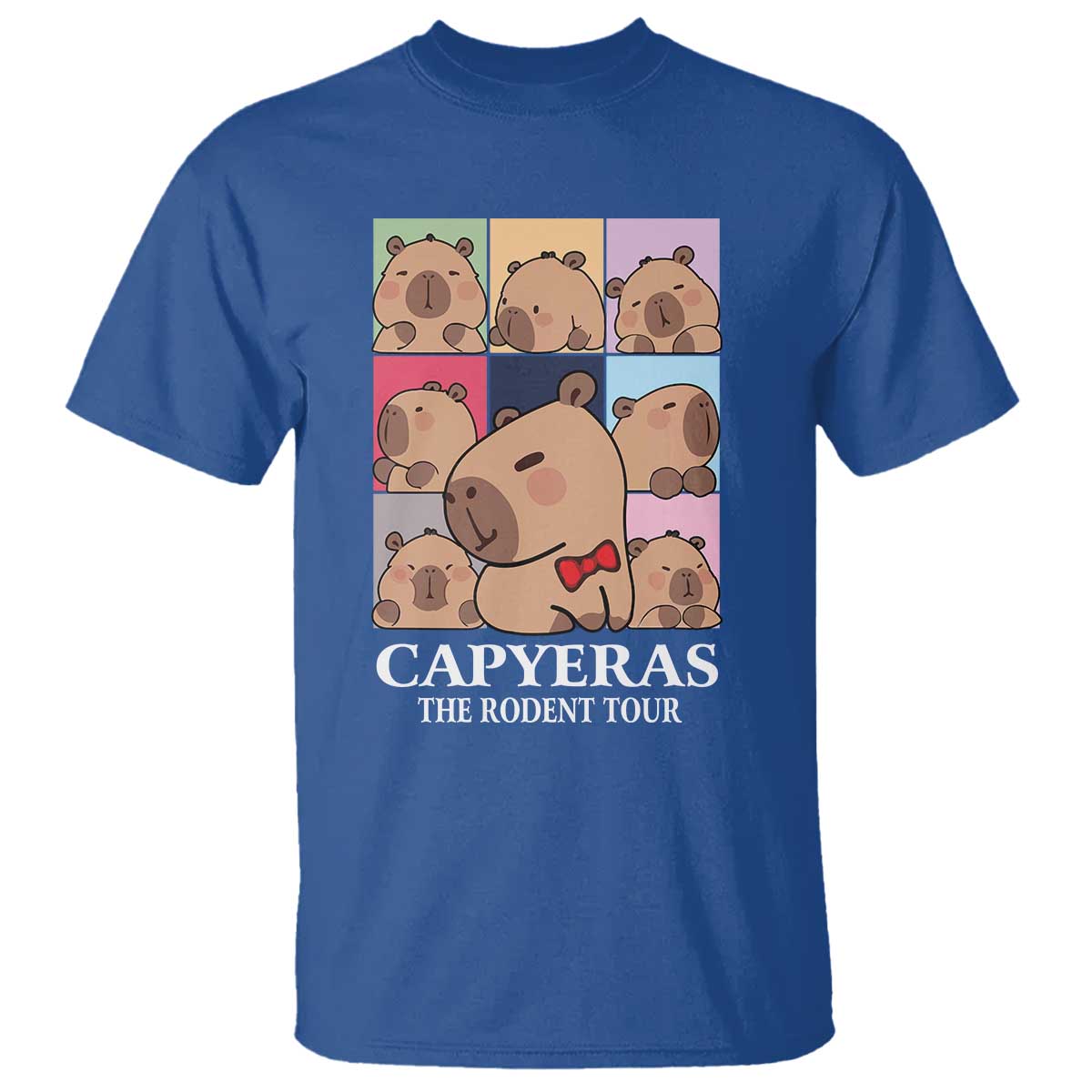 Funny Capybara Christmas T Shirt Capyeras The Rodent Tour - Wonder Print Shop
