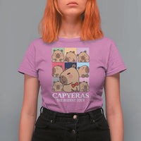 Funny Capybara Christmas T Shirt For Women Capyeras The Rodent Tour - Wonder Print Shop