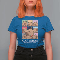 Funny Capybara Christmas T Shirt For Women Capyeras The Rodent Tour - Wonder Print Shop