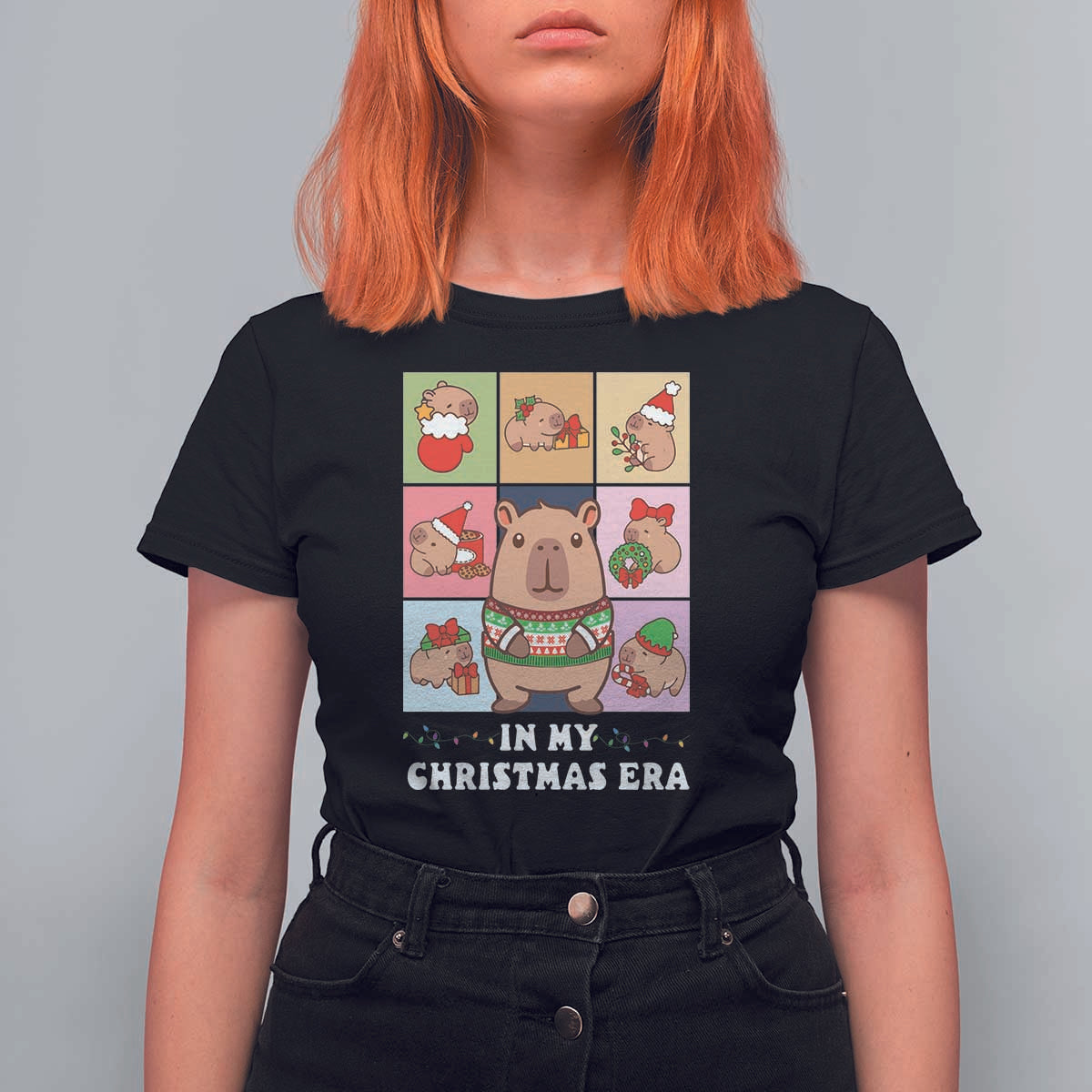 Funny Capybara Christmas T Shirt For Women In My Christmas Era - Wonder Print Shop