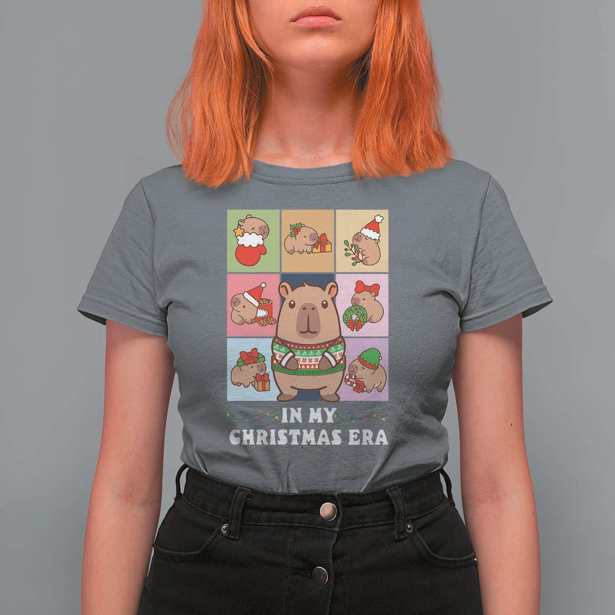 Funny Capybara Christmas T Shirt For Women In My Christmas Era - Wonder Print Shop