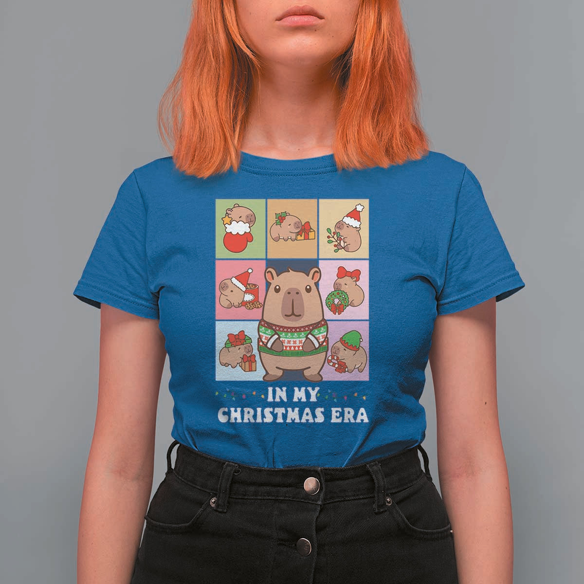 Funny Capybara Christmas T Shirt For Women In My Christmas Era - Wonder Print Shop