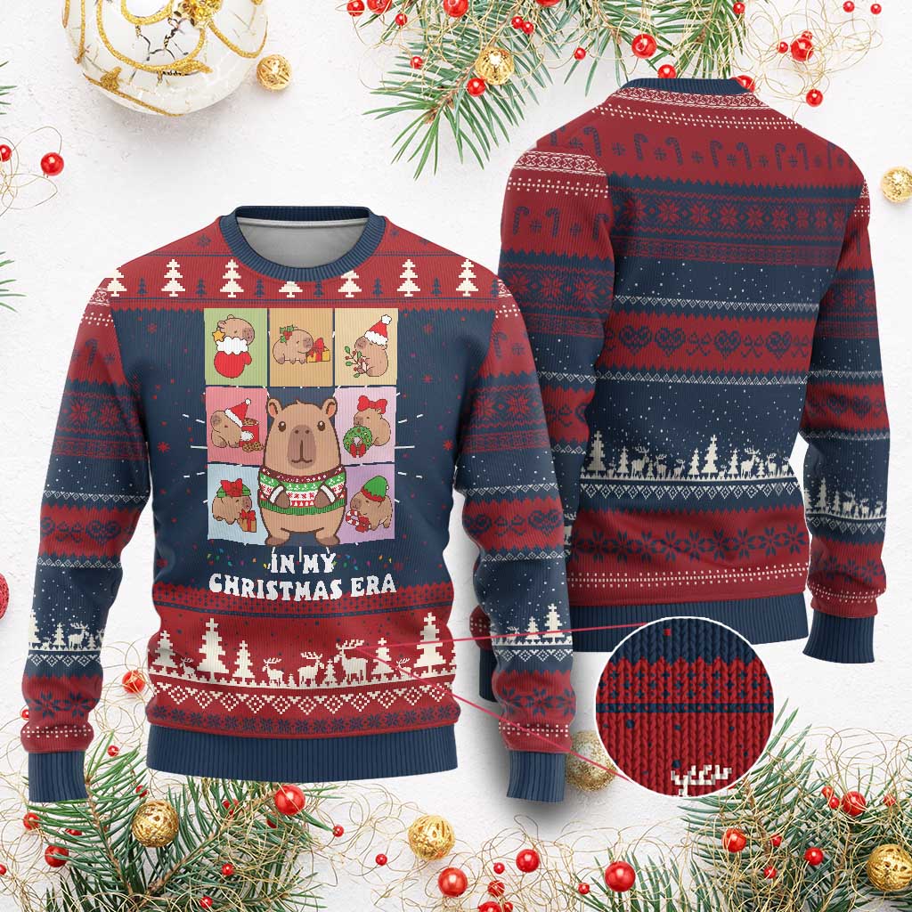 Funny Capybara Xmas Ugly Christmas Sweater In My Christmas Era - Wonder Print Shop