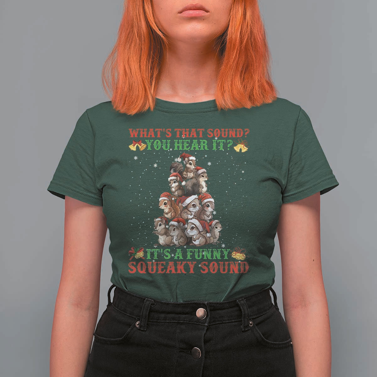 Squirrel Christmas T Shirt For Women It's A Funny Squeaky Sound - Wonder Print Shop
