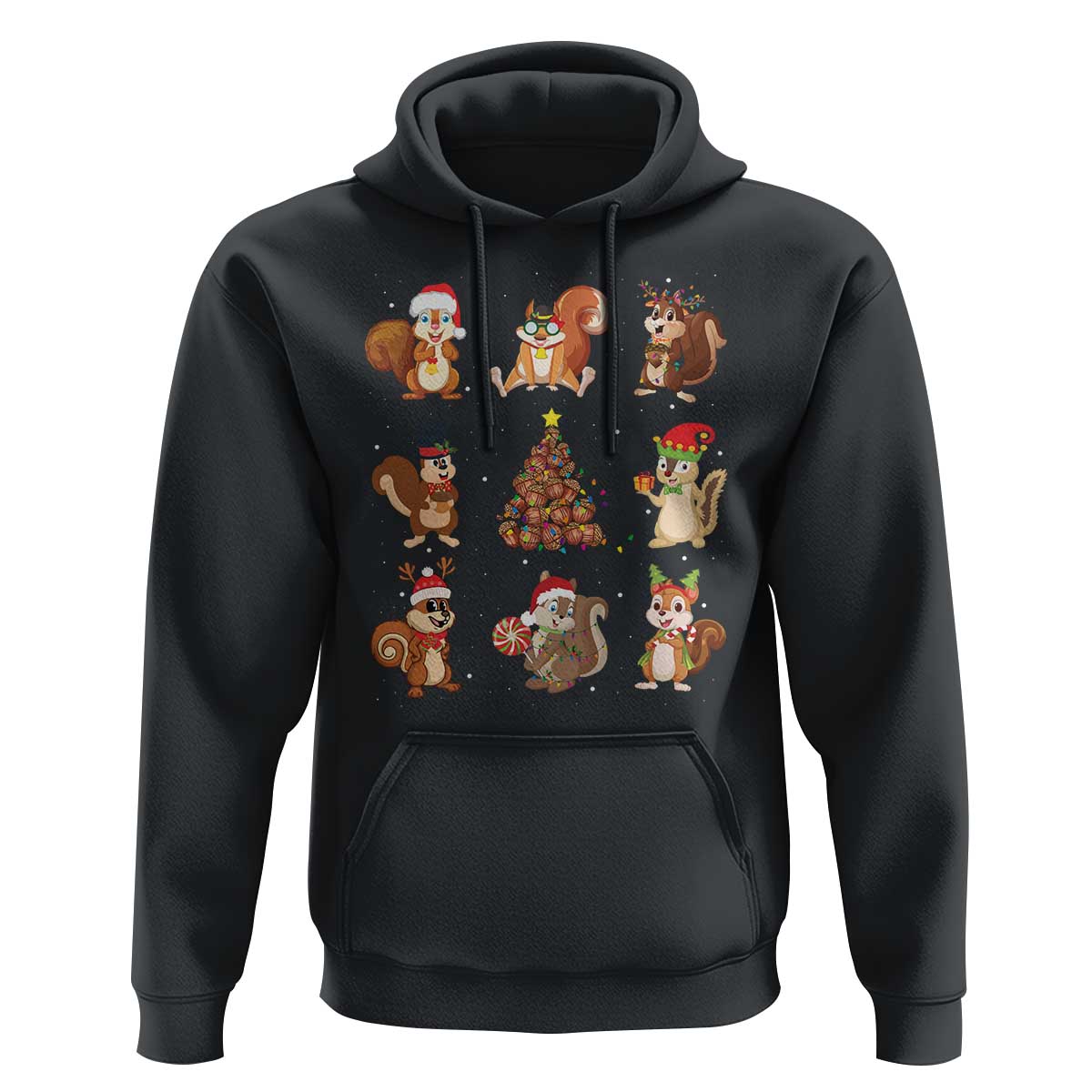 Funny Squirrel Christmas Santa Reindeer Hoodie