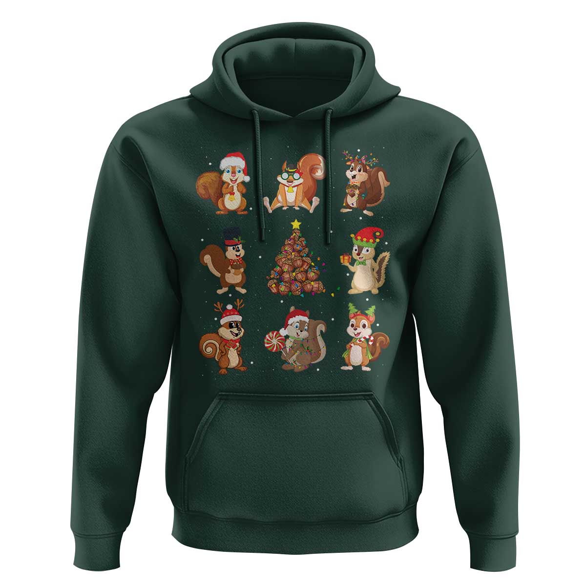 Funny Squirrel Christmas Santa Reindeer Hoodie