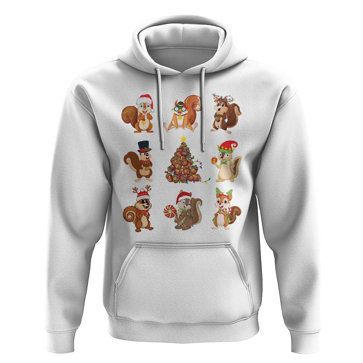 Funny Squirrel Christmas Santa Reindeer Hoodie