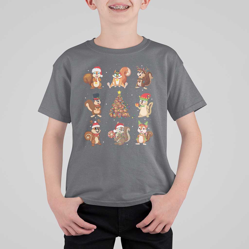 Funny Squirrel Christmas Santa Reindeer T Shirt For Kid - Wonder Print Shop