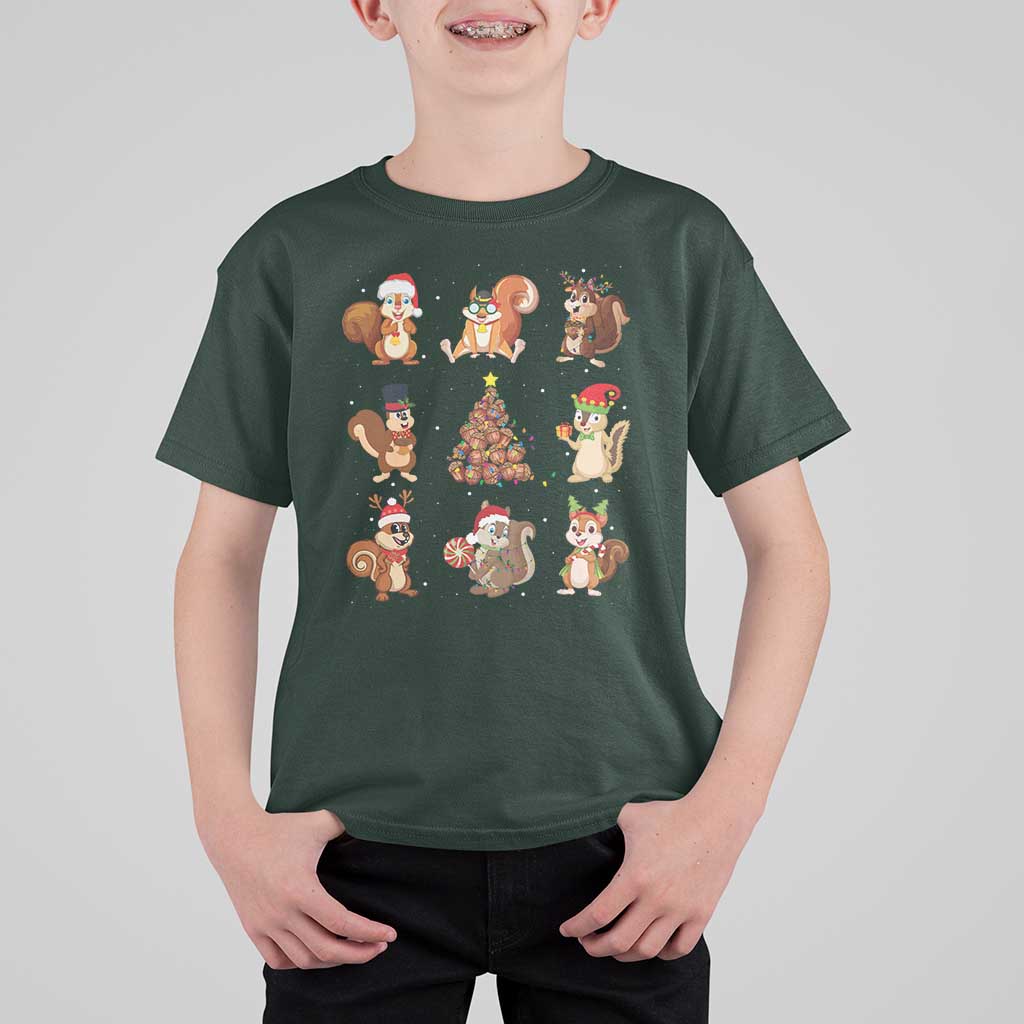 Funny Squirrel Christmas Santa Reindeer T Shirt For Kid - Wonder Print Shop