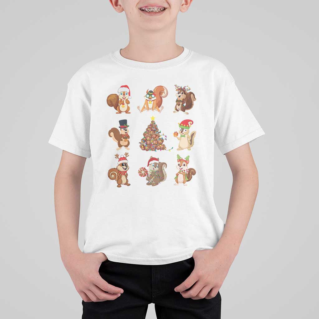 Funny Squirrel Christmas Santa Reindeer T Shirt For Kid - Wonder Print Shop