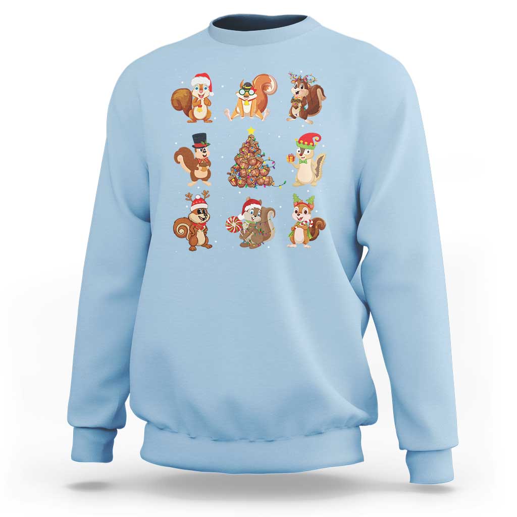Funny Squirrel Christmas Santa Reindeer Sweatshirt - Wonder Print Shop