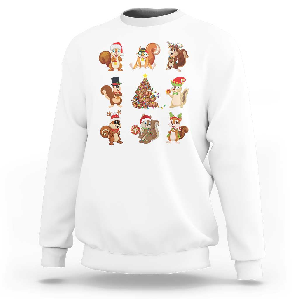 Funny Squirrel Christmas Santa Reindeer Sweatshirt - Wonder Print Shop