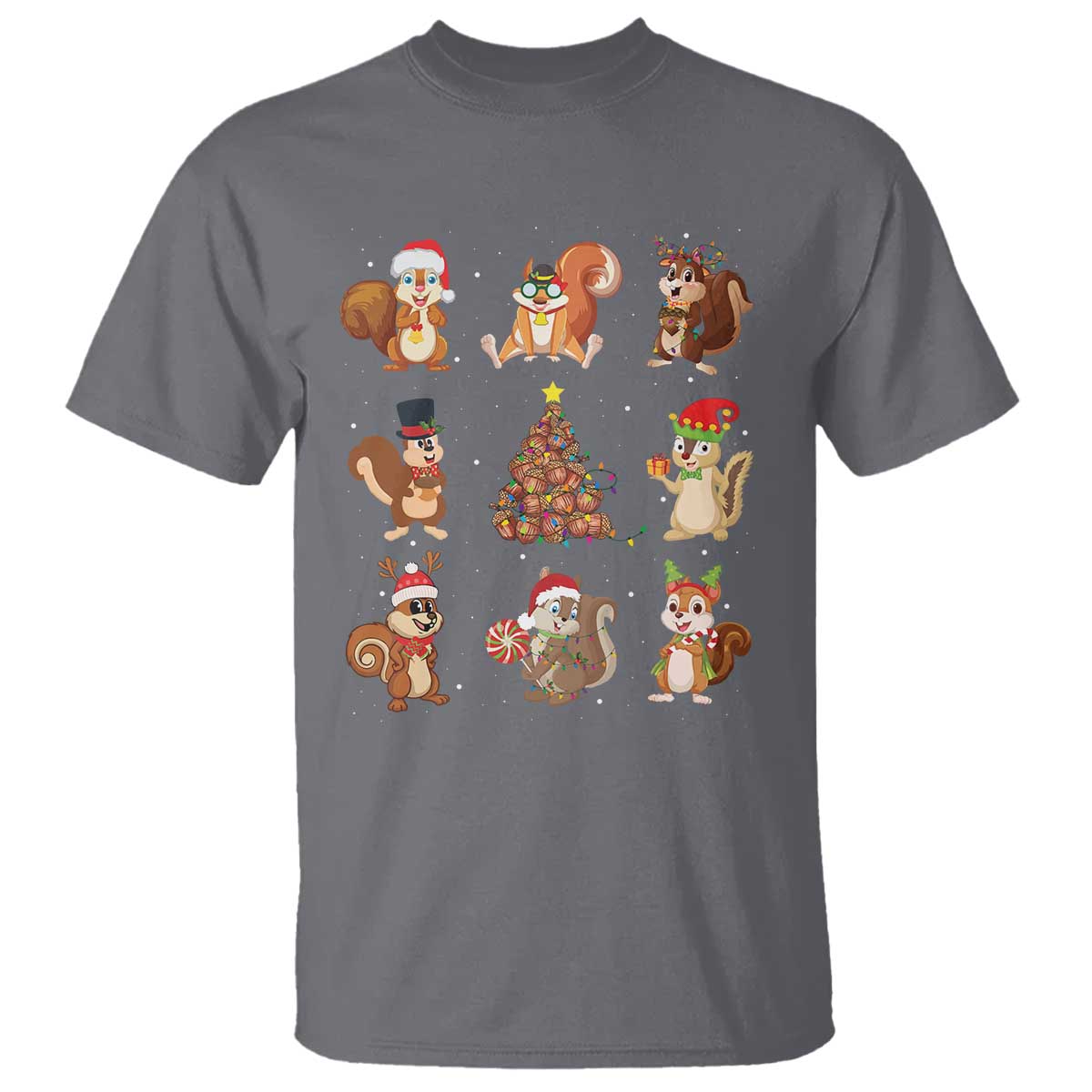 Funny Squirrel Christmas Santa Reindeer T Shirt - Wonder Print Shop