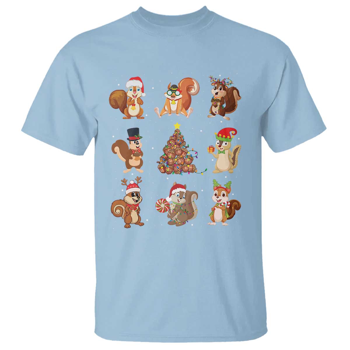 Funny Squirrel Christmas Santa Reindeer T Shirt - Wonder Print Shop